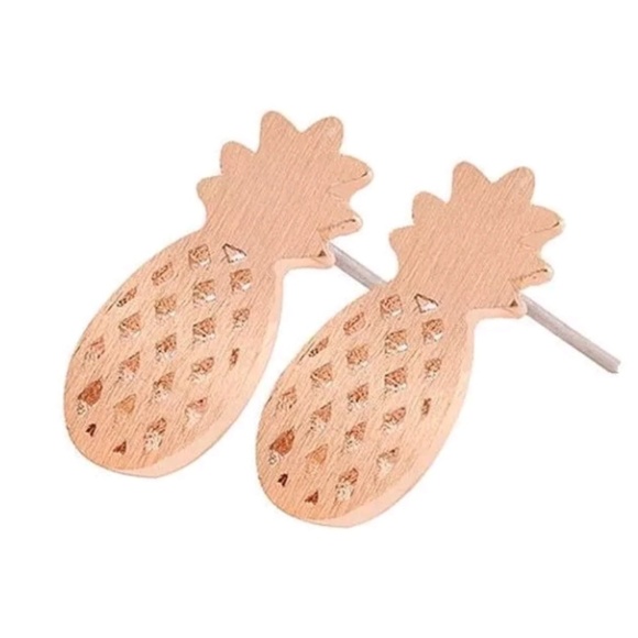 Pineapple dainty earrings new rose gold - Picture 1 of 3